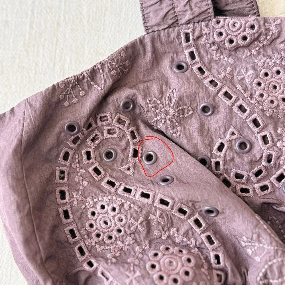 Free People Movement You Bet Eyelet Crop Top Mauve Medium Festival Gorpcore